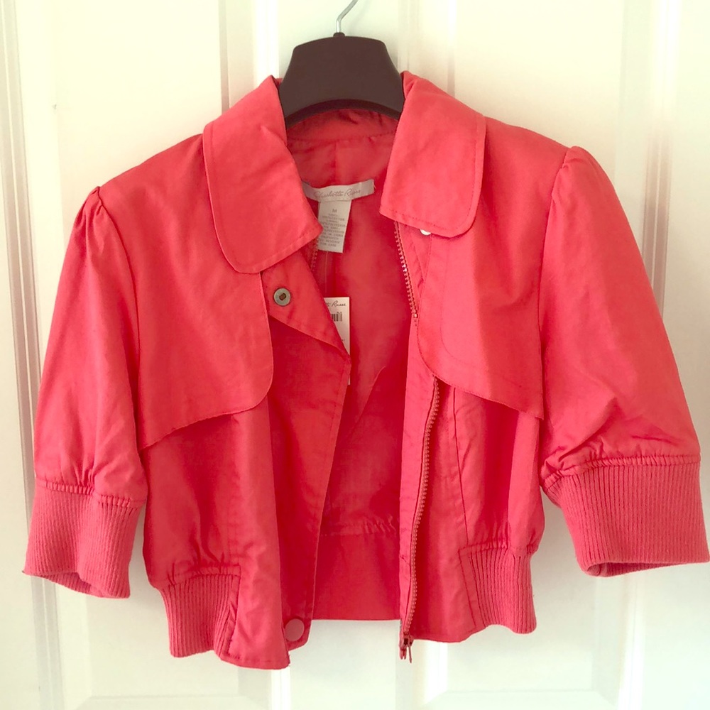 Fuji Coral Zip/Snap Bolero Jacket New With Tags